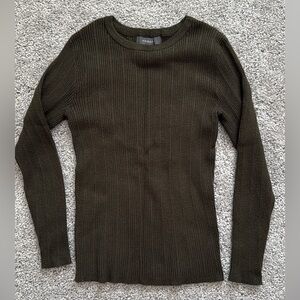 Primark Dark Green Ribbed Crew Neck Sweater
